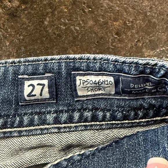 Miss Me Blue Jean Shorts with Rhinestones on Flap Pockets - Picture 3 of 4